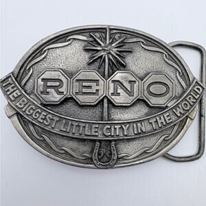 Reno Pewter Belt Buckle By Joba Distributing 1985